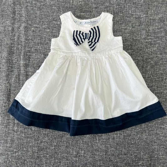 Girls 3-6 Month White & Blue Summer Dress (PIP)