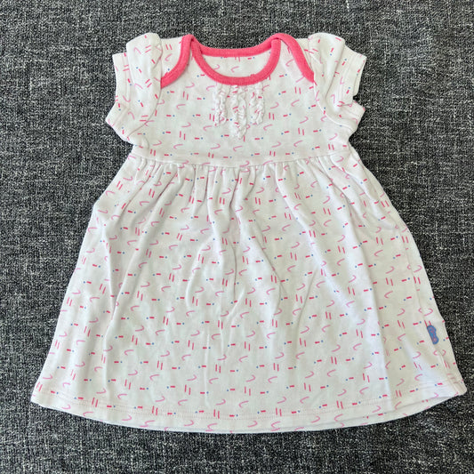 Girls 3-6 Month Pink & White Seagul Print Jersey Summer Dress