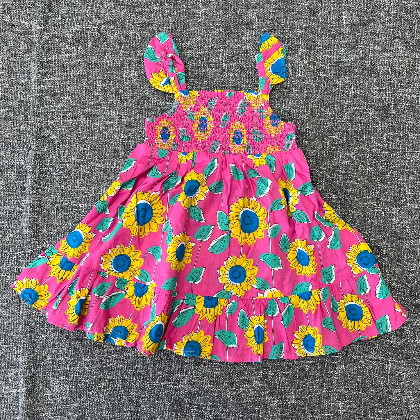 Girls 3-6 Month Pink Sunflower Print Summer Dress