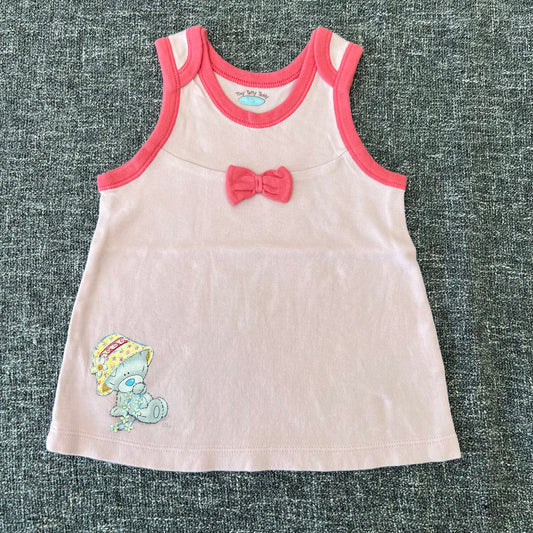 Girls 0-3 Month Pink Jersey 'Tiny Tatty Teddy" Summer Dress