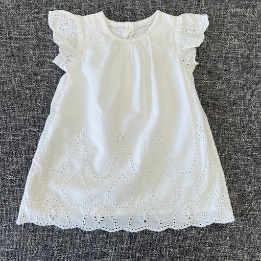 Girls 3-6 Month Plain White Summer Dress