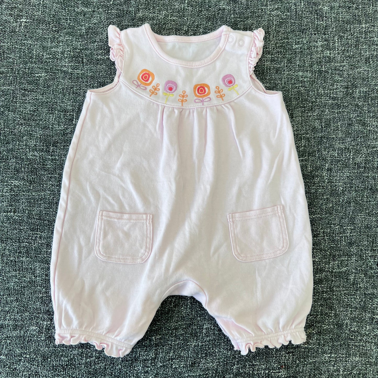 Girls 3-6 Month Pink Jersey Summer Romper