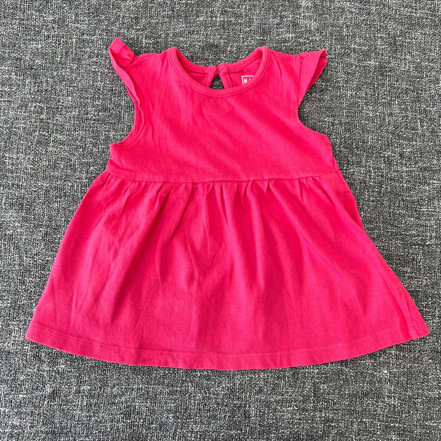 Girls 3-6 Month Plain Pink Jersey Summer Dress