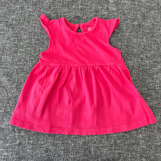 Girls 3-6 Month Plain Pink Jersey Summer Dress