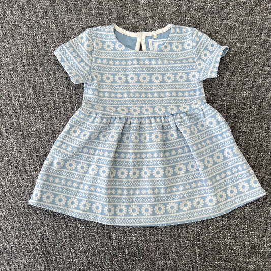 Girls 3-6 Month Blue & White Floral Patterned Summer Dress