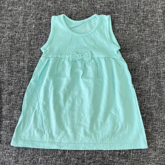 Girls 3-6 Month Plain Turquoise Jersey Summer Dress