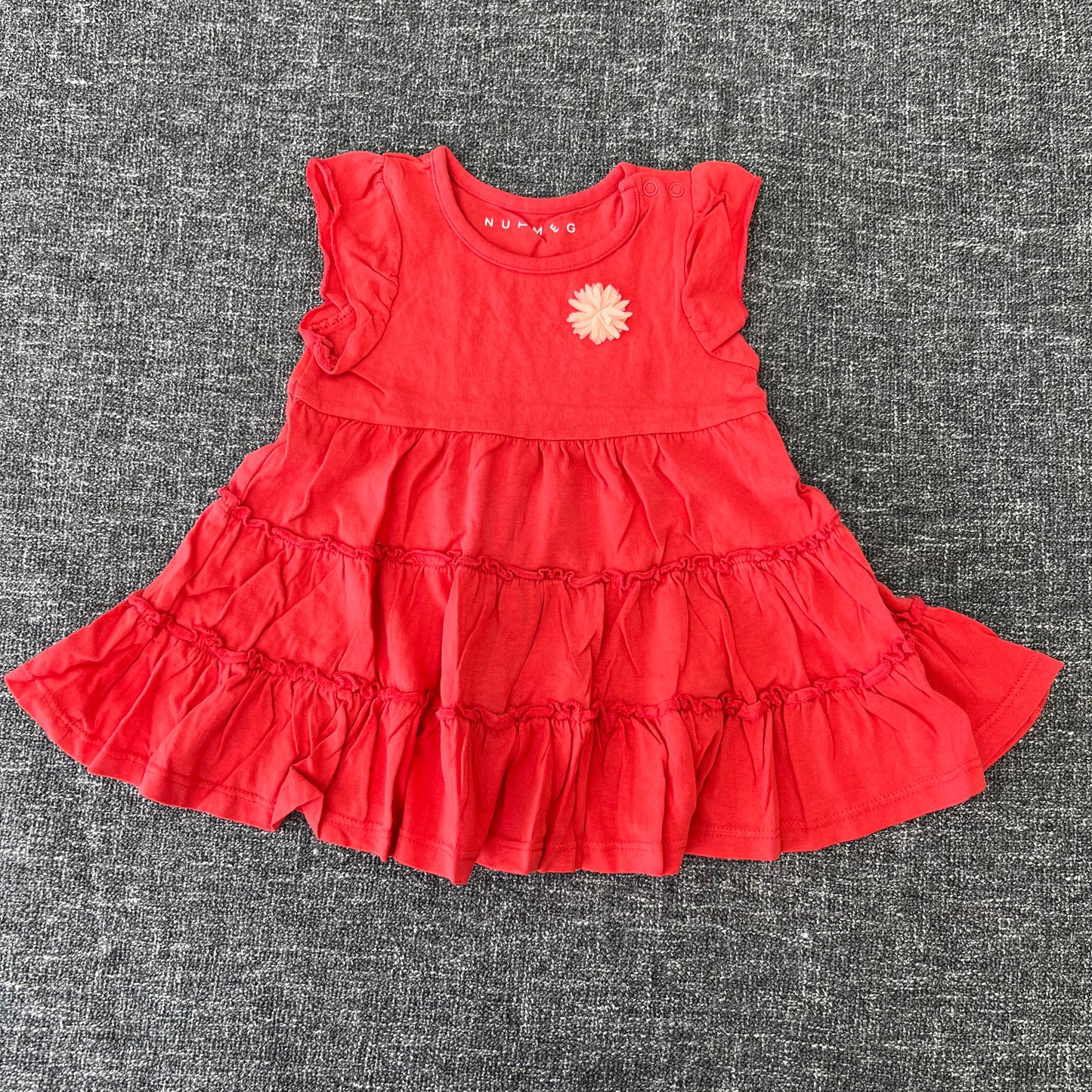 Girls 3-6 Month Orange Jersey Summer Dress