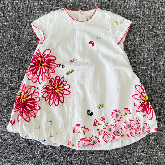 Girls 3-6 month White Floral Print Summer Dress