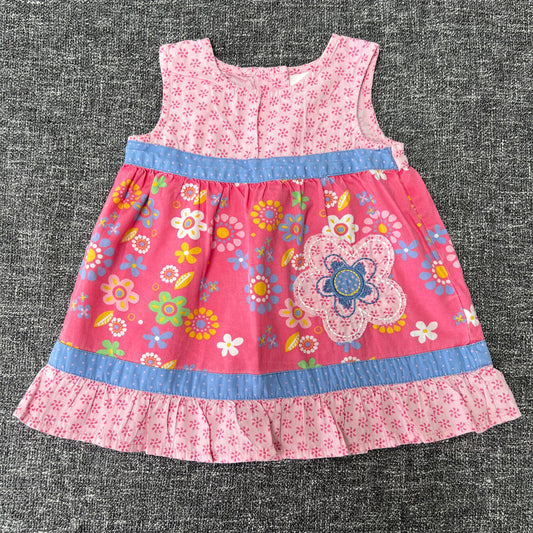 Girls 0-3 Month Pink Floral Patterned Summer Dress