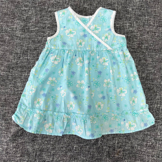 Girls 3-6 Month Turquoise Floral Patterned Summer Dress