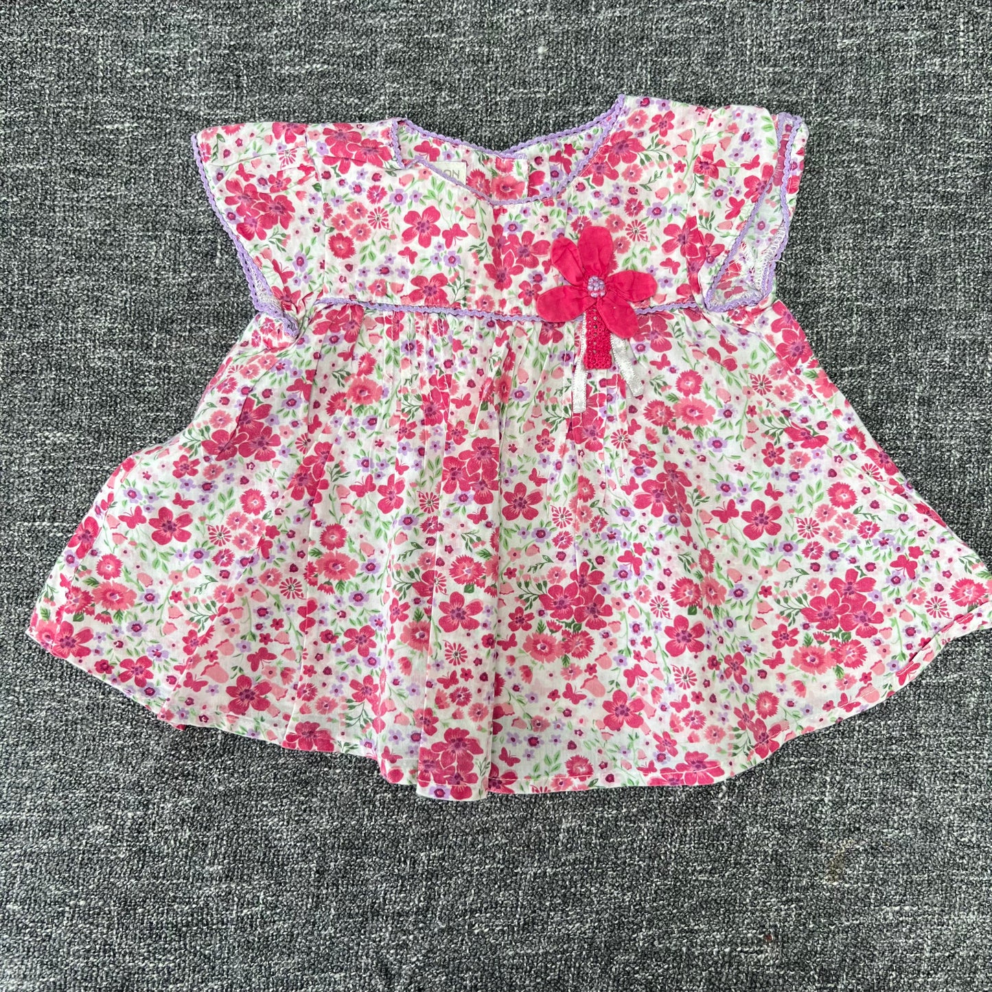 Girls 3-6 Month Pink & White Floral Summer Top