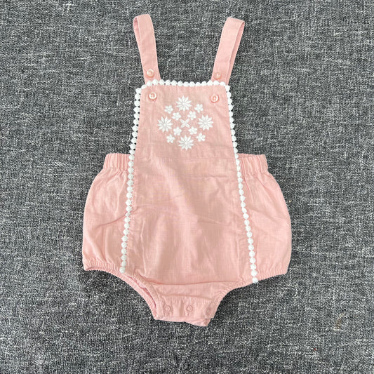 Girls 3-6 Month Peach Summer Dungarees