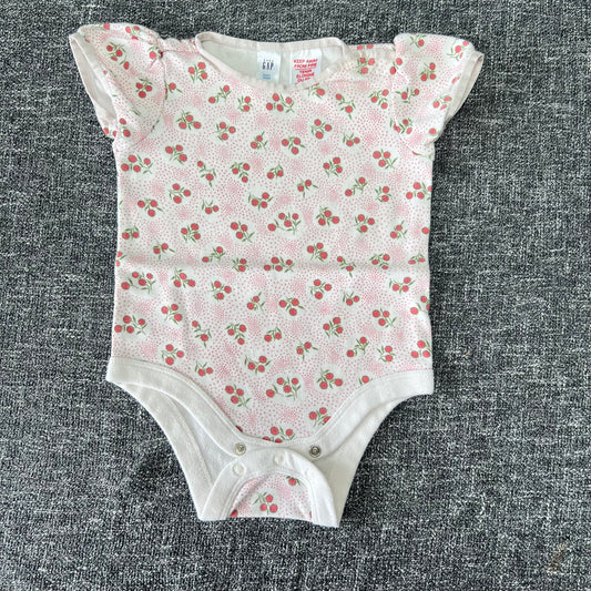 Girls 3-6 Month Pink Floral Short Sleeved Bodysuit