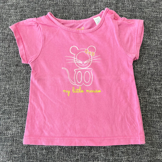 Girls 3-6 Month Pink "My Little Mouse" T-shirt