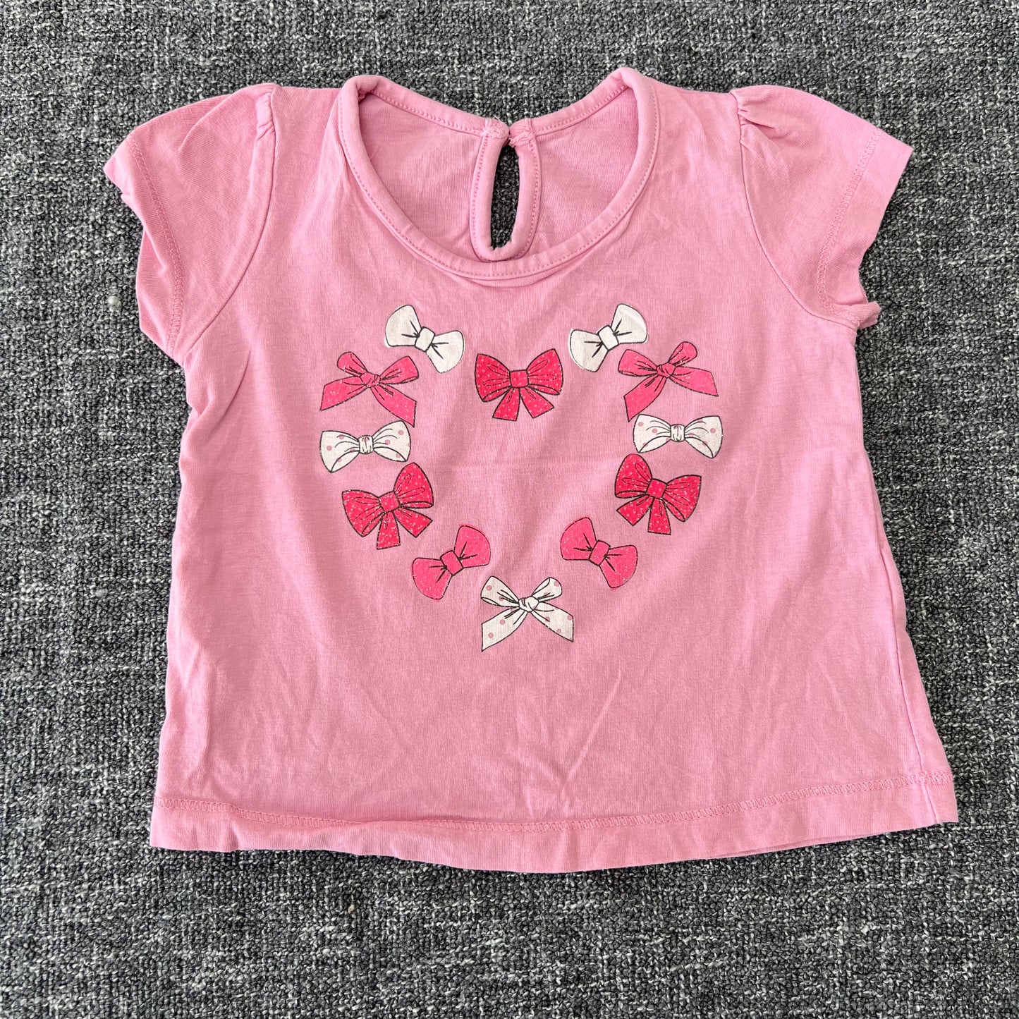 Girls 3-6 Month Pink 'Bows In A Heart Shape' T-shirt