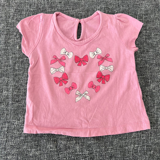 Girls 3-6 Month Pink 'Bows In A Heart Shape' T-shirt