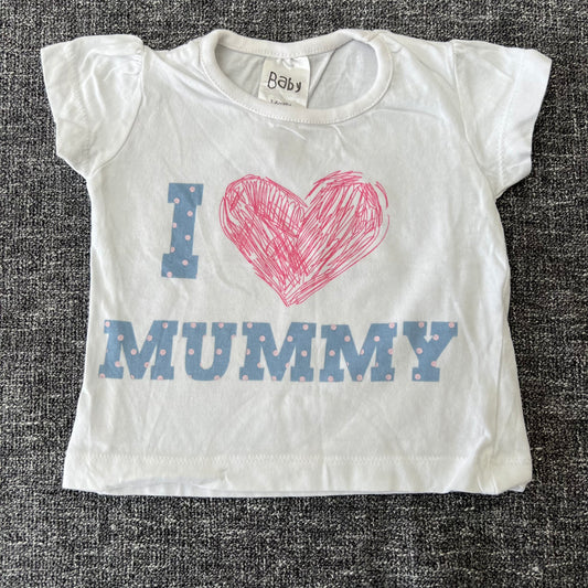 Girls 3-6 Month "I Love Mummy" White T-shirt