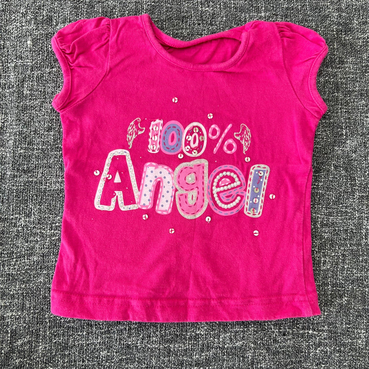 Girls 3-6 Month Pink "100% Angel" T-shirt