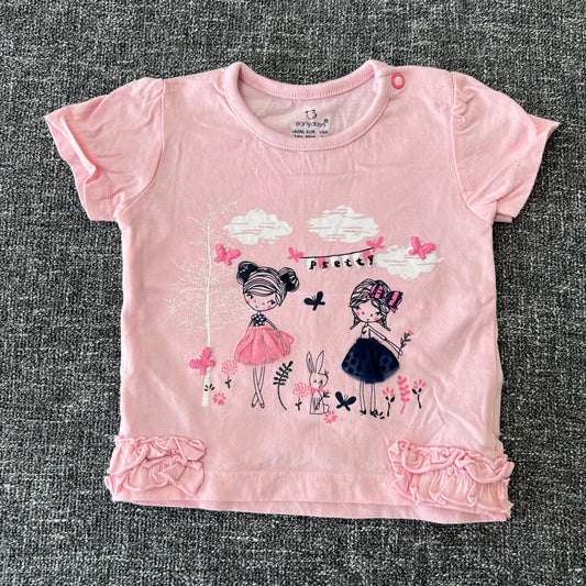 Girls 3-6 Month Light Pink "Pretty" T-shirt