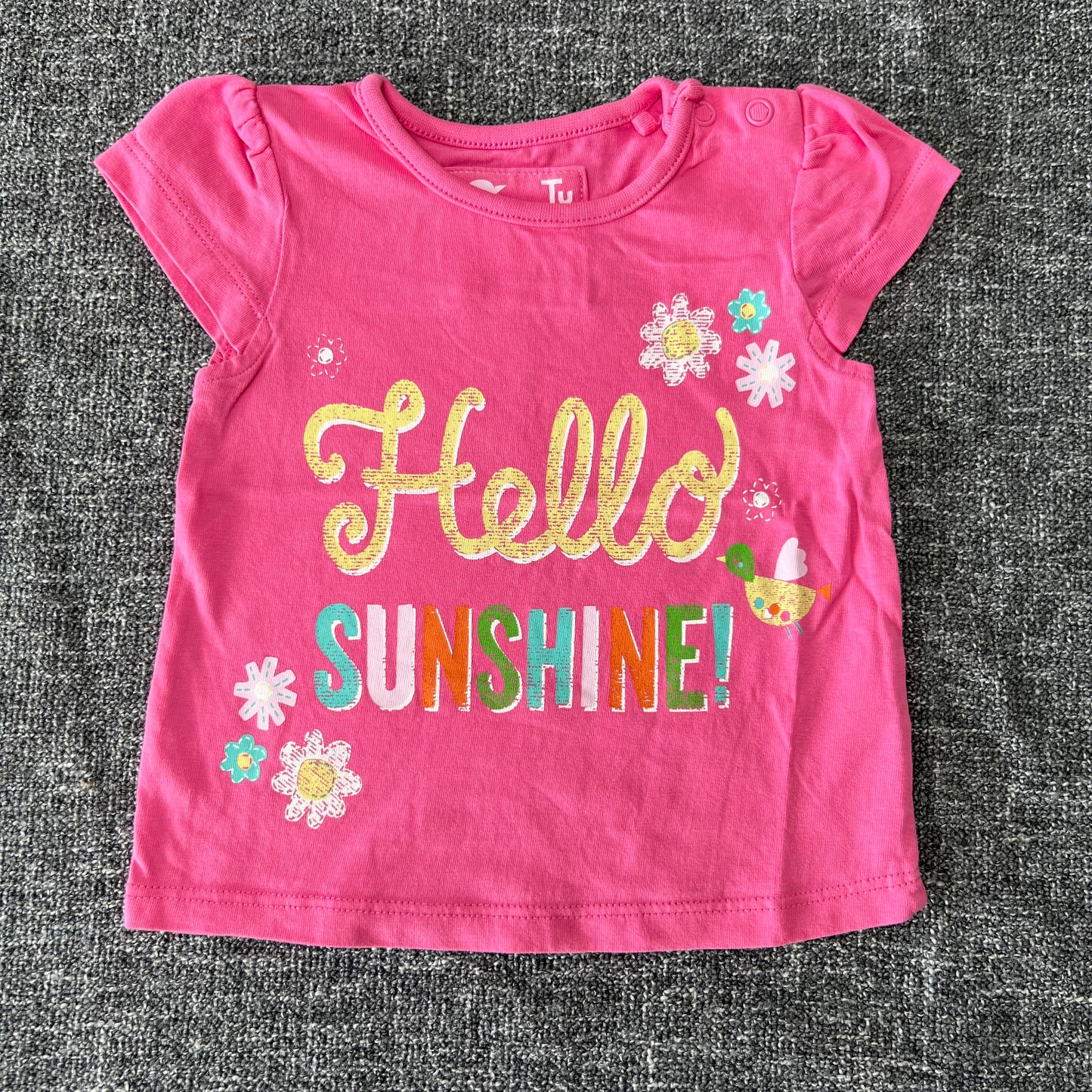 Girls 3-6 Month Pink "Hello Sunshine" T-shirt