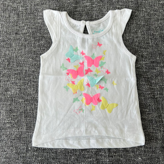 Girls 3-6 Month White Butterfly T-shirt