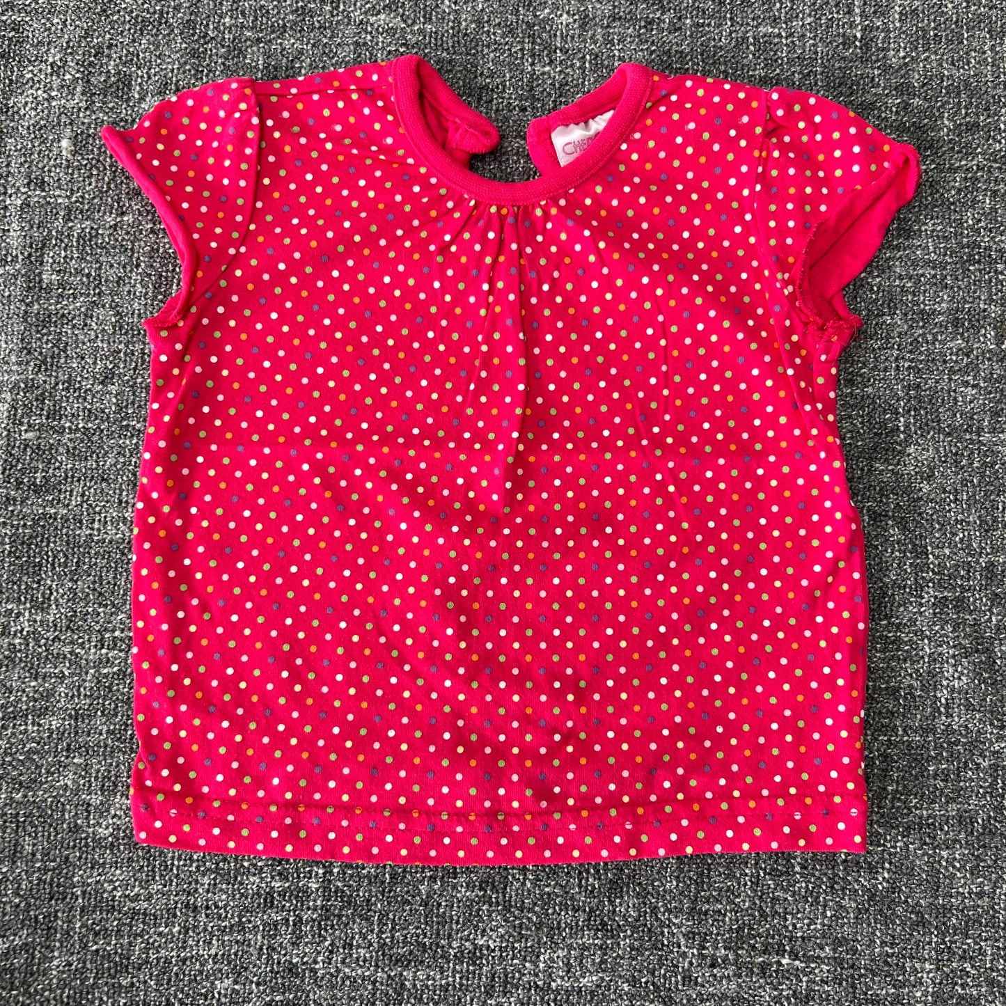 Girls 3-6 Month Pink T-shirt With Multi Coloured Spots