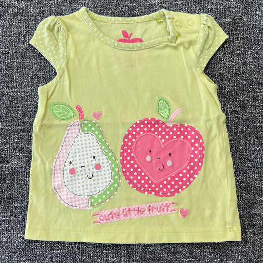 Girls 3-6 Month Green "Cute Little Fruit" T-shirt