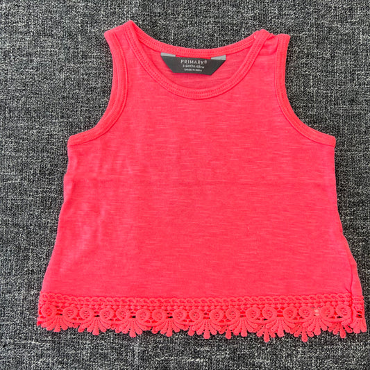 Girls 3-6 Month Fluorescent Pink Vest Top