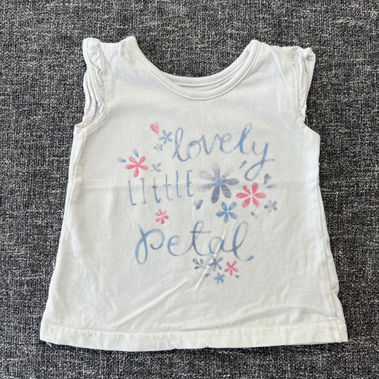 Girls 3-6 Month White "Lovely Little Petal" T-shirt