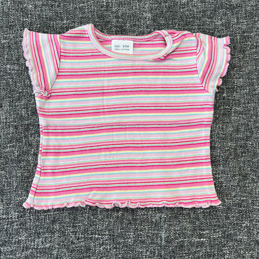 Girls 3-6 Month Multi Coloured Striped T-shirt