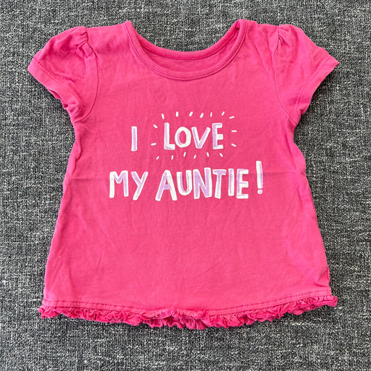 Girls 3-6 Month Pink "I Love My Auntie!" T-shirt