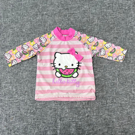 Girls 3-4 Year Pink "Hello Kitty" Swim Top