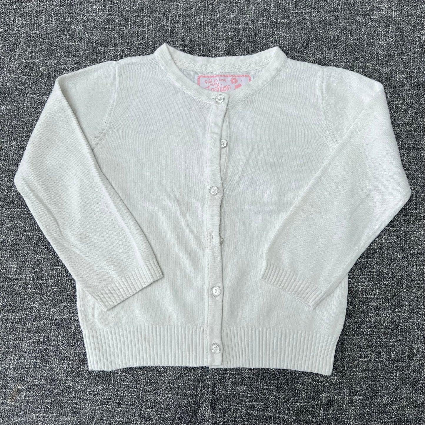 Girls 3-4 Year Plain White Summer Cardigan