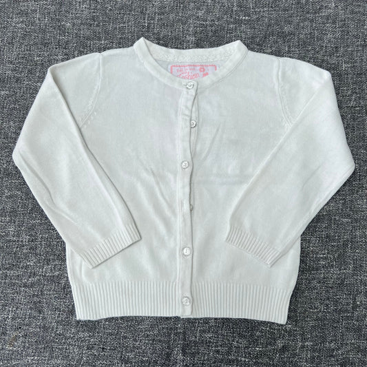 Girls 3-4 Year Plain White Summer Cardigan