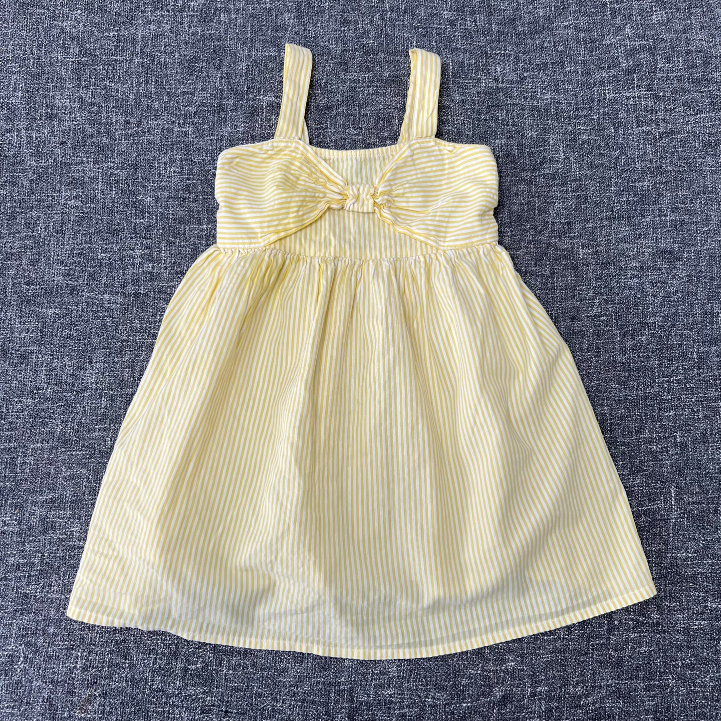 Girls 3-4 Year Yellow & White Striped Summer Dress