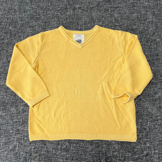 Boys 3-4 Year Plain Yellow Knitted Summer Jumper