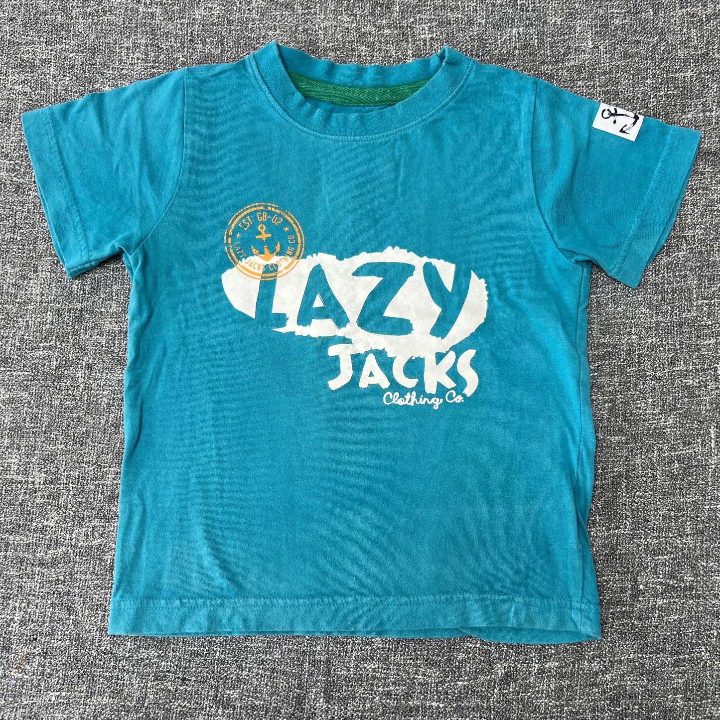 Boys 3-4 Year Blue "Lazy Jacks" T-shirt (PIP)