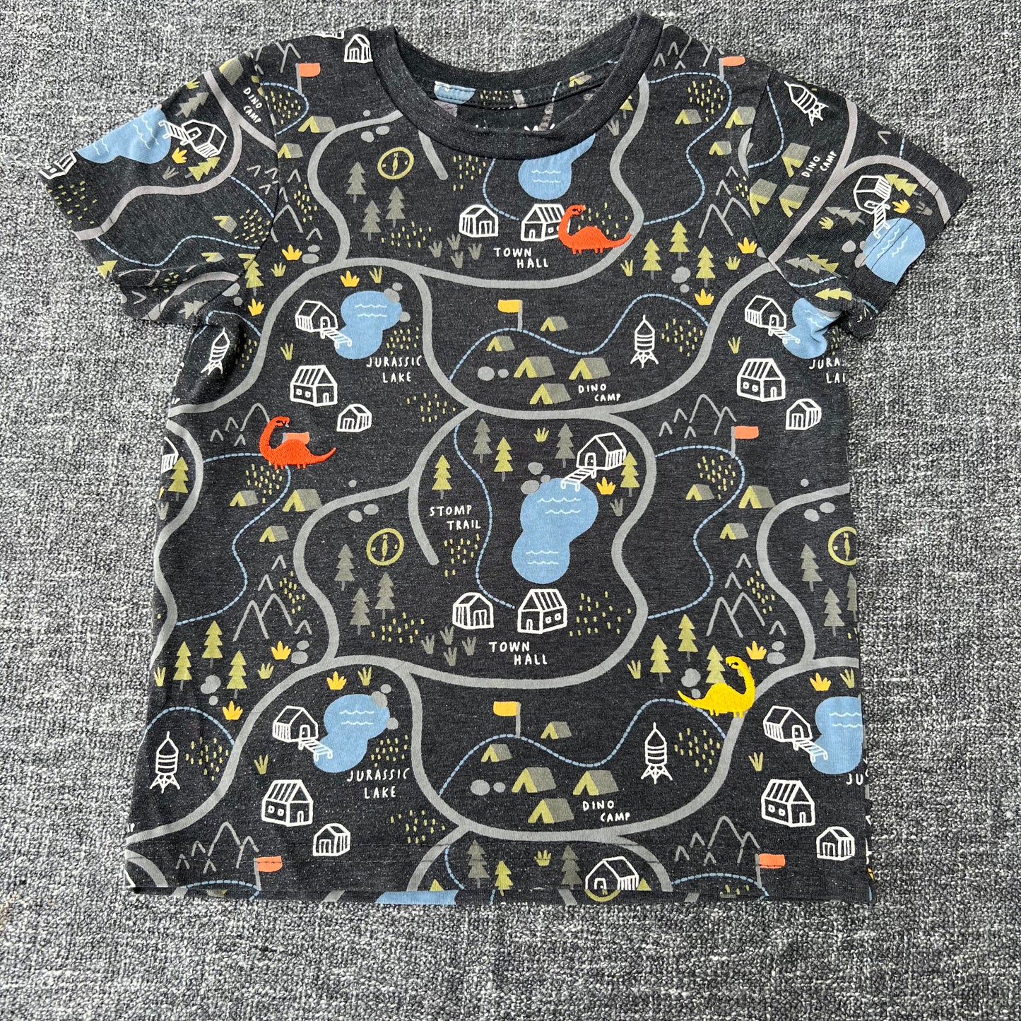 Boys 3-4 Year "Dino Town" Grey T-shirt