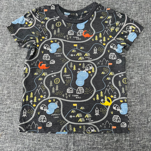 Boys 3-4 Year "Dino Town" Grey T-shirt