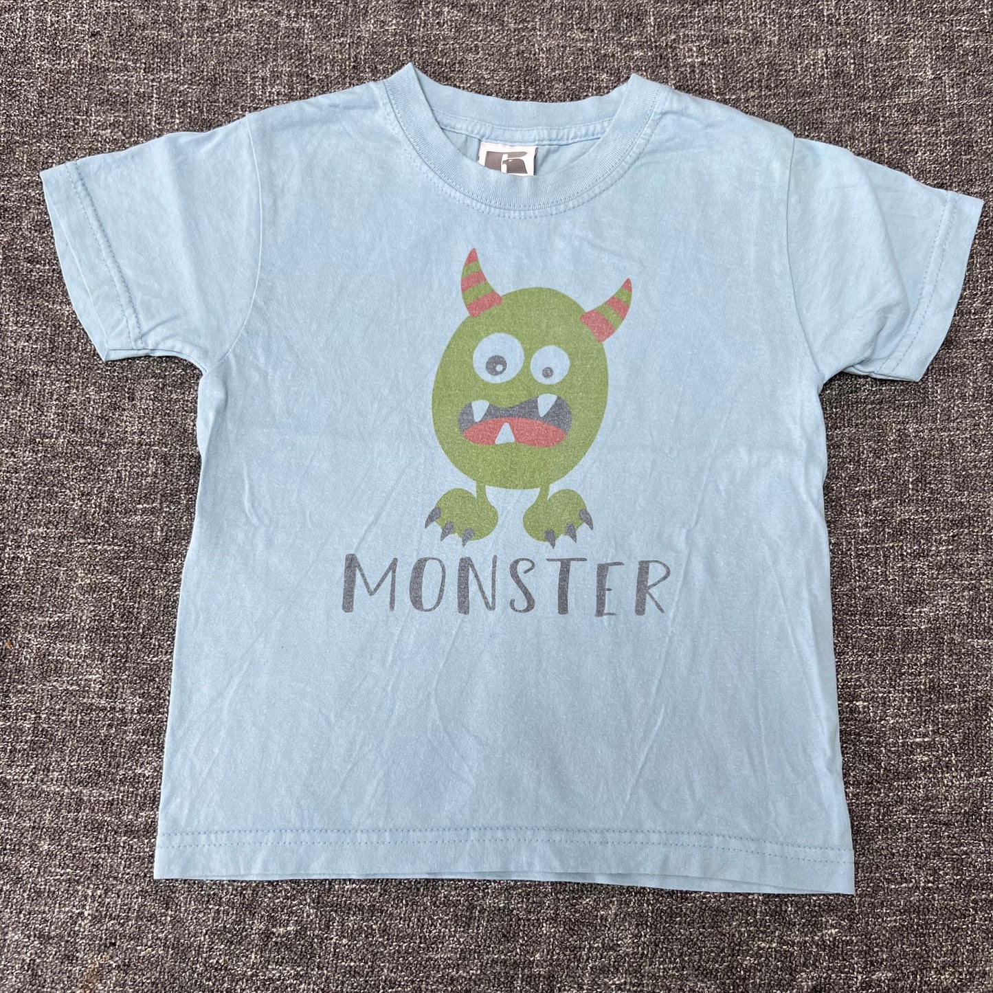 Boys 3-4 Year Light Blue "Monster" T-shirt (PIP)