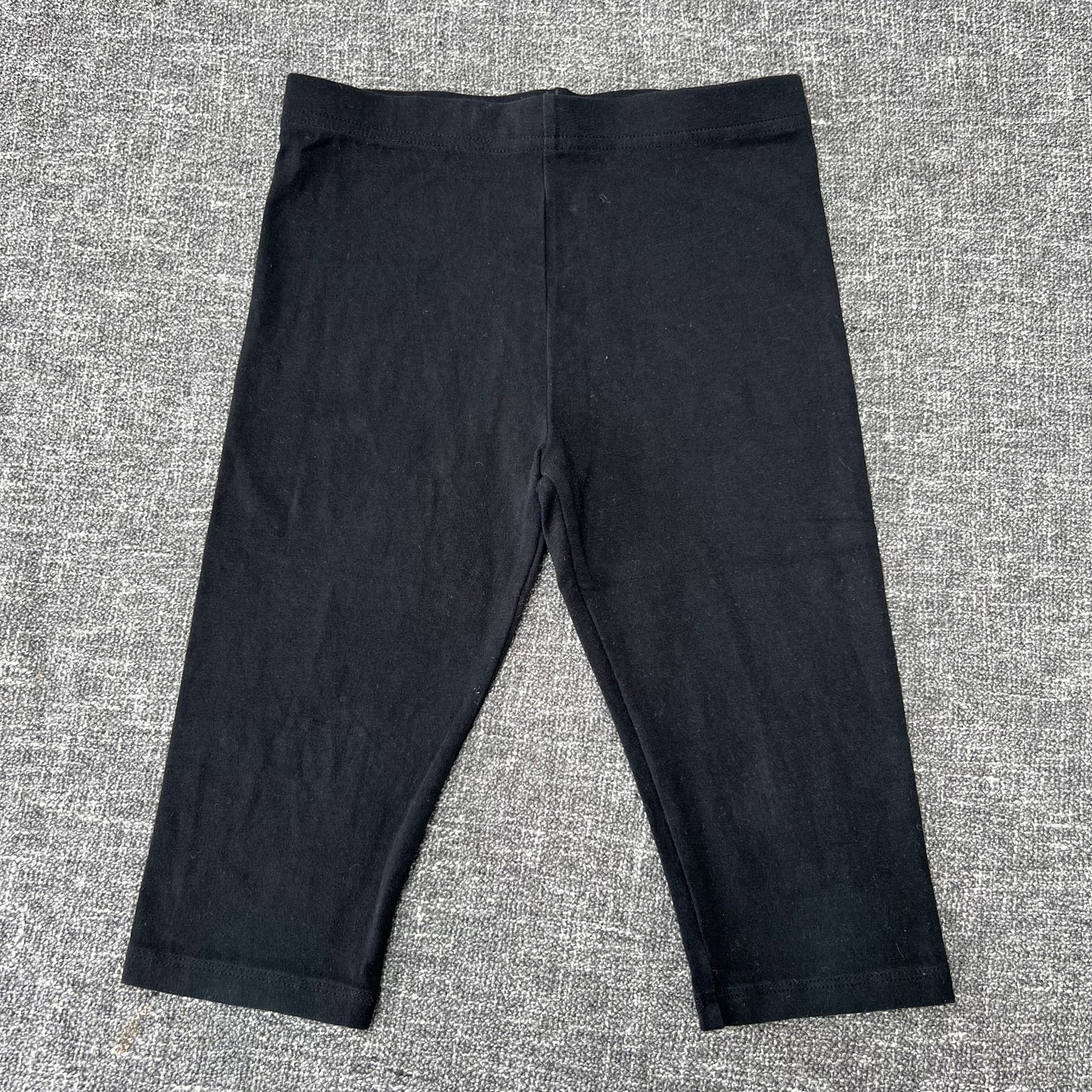 Girls 5-6 Year Plain Black Cropped Leggings