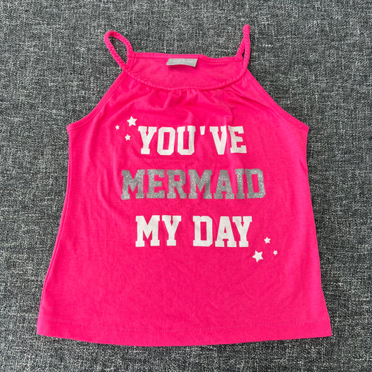 Girls 5-6 Year Pink "You've Mermaid My Day" T-shirt