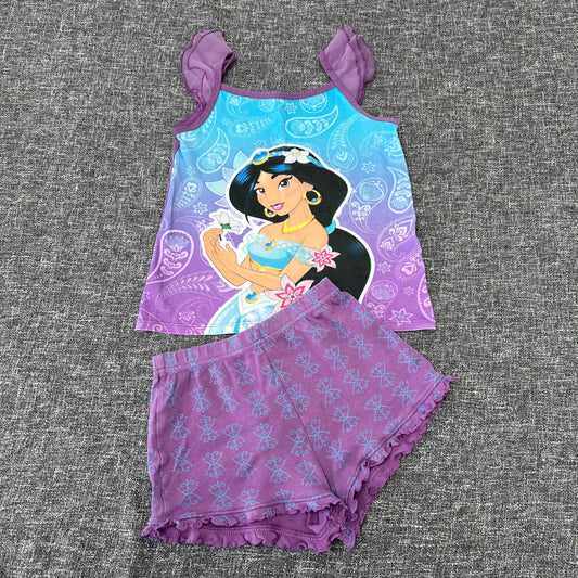 Girls 5-6 Year Purple Disney Jasmine Summer Pjs