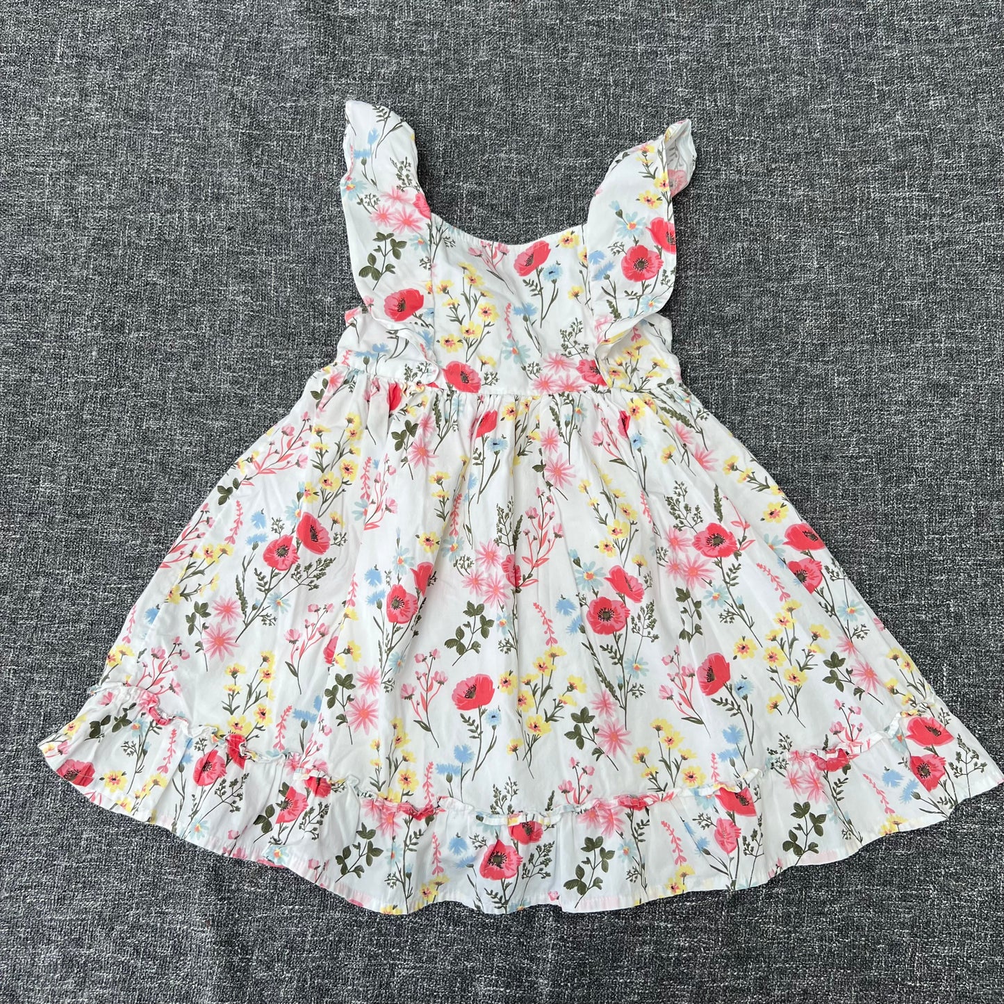 Girls 5-6 Year White Floral Summer Dress