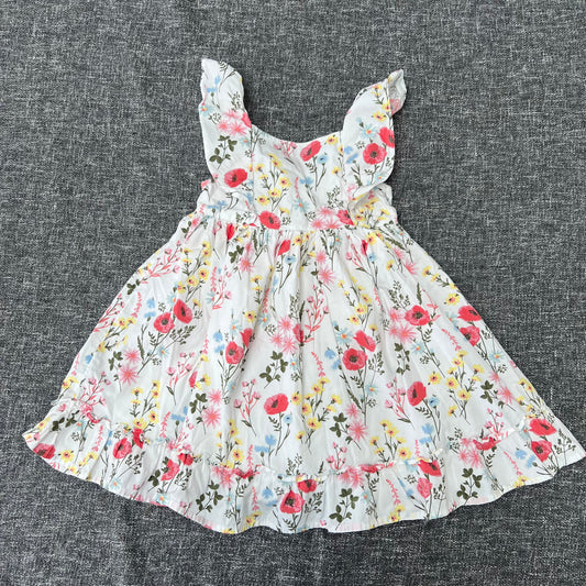 Girls 5-6 Year White Floral Summer Dress