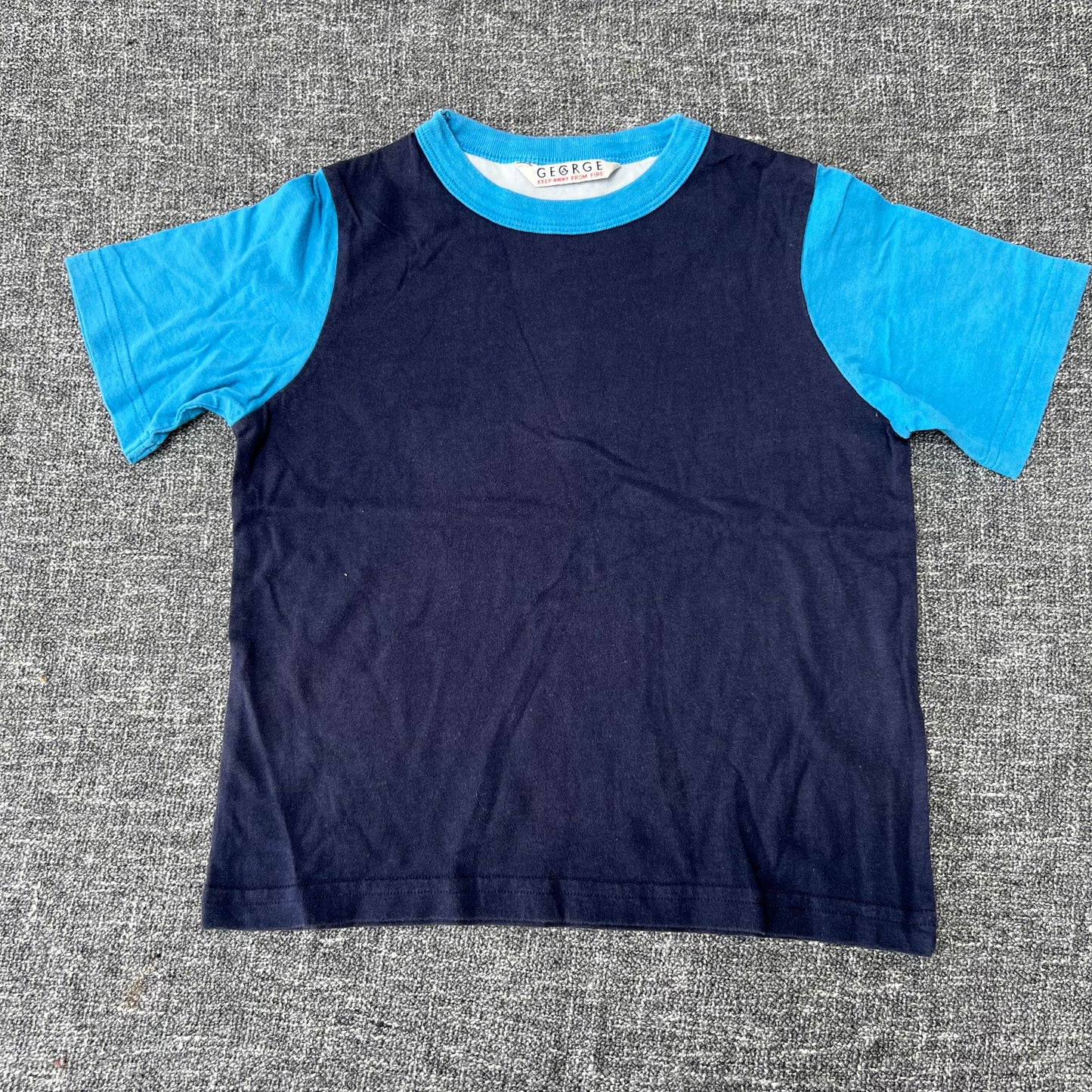 Boys 5-6 Year Plain Blue T-shirt