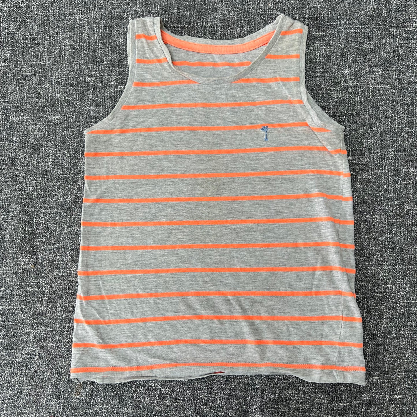 Boys 5-6 Year Grey & Fluorescent Orange Vest Top