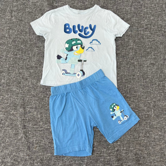 Boys 5-6 Year Blue "Bluey"Summer Pjs