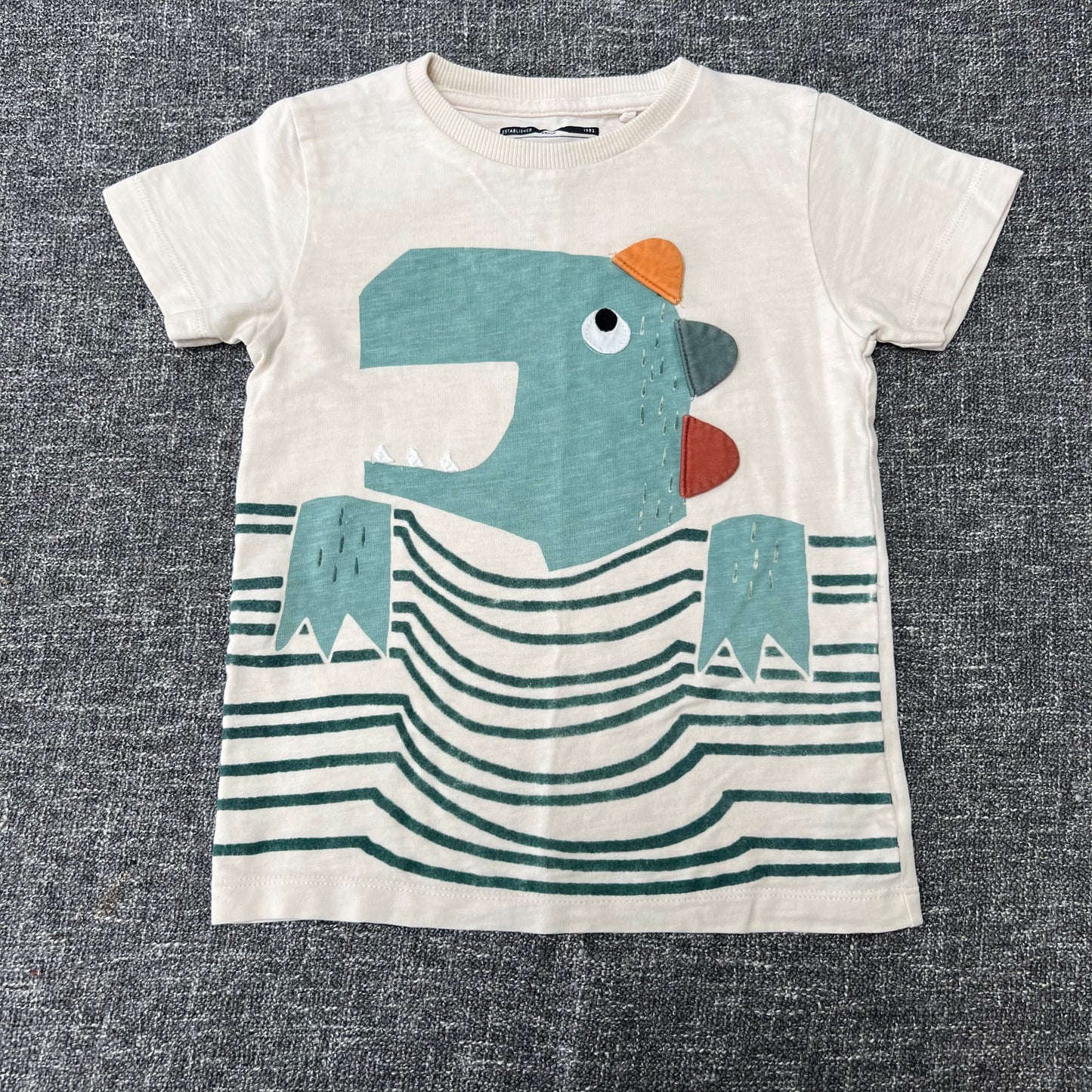 Boys 3-4 Year Cream Dinosaur T-shirt