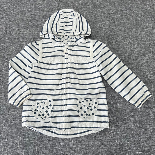 Girls 2-3 Year White & Blue Striped Jacket (PIP)